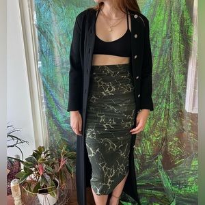 Zara Printed Draped Tulle Midi Skirt size S NWT